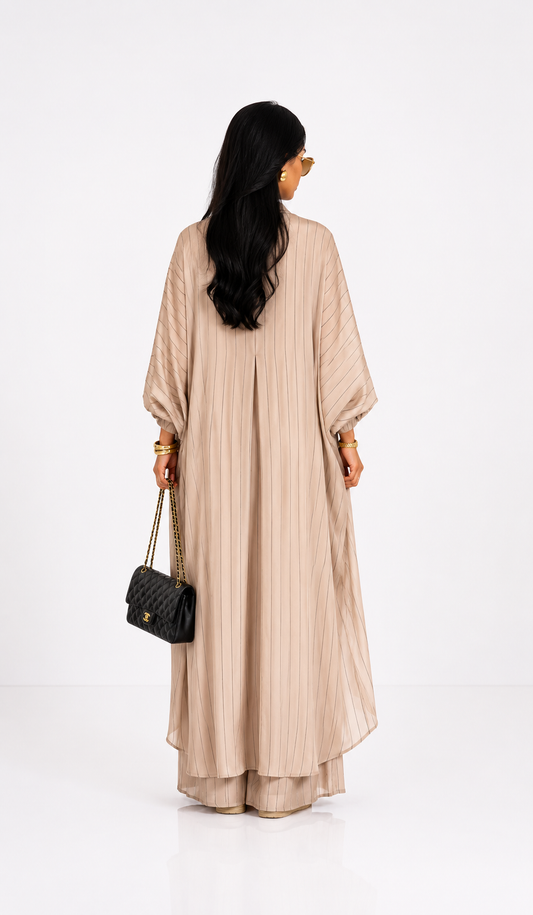 Talia Beige Striped Co-Ord Set