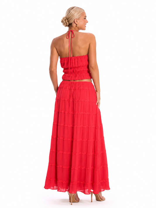 Siena Red Halter Top Set