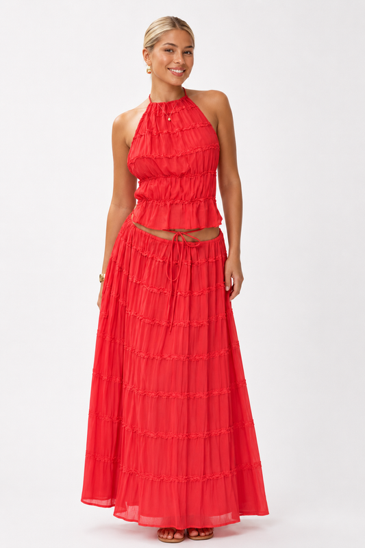 Siena Red Halter Top Set