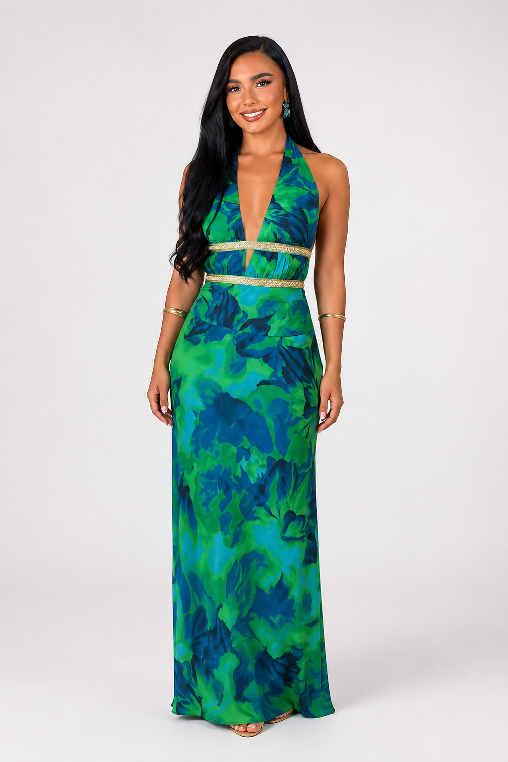 Marlowe Emerald Halter Maxi Dress
