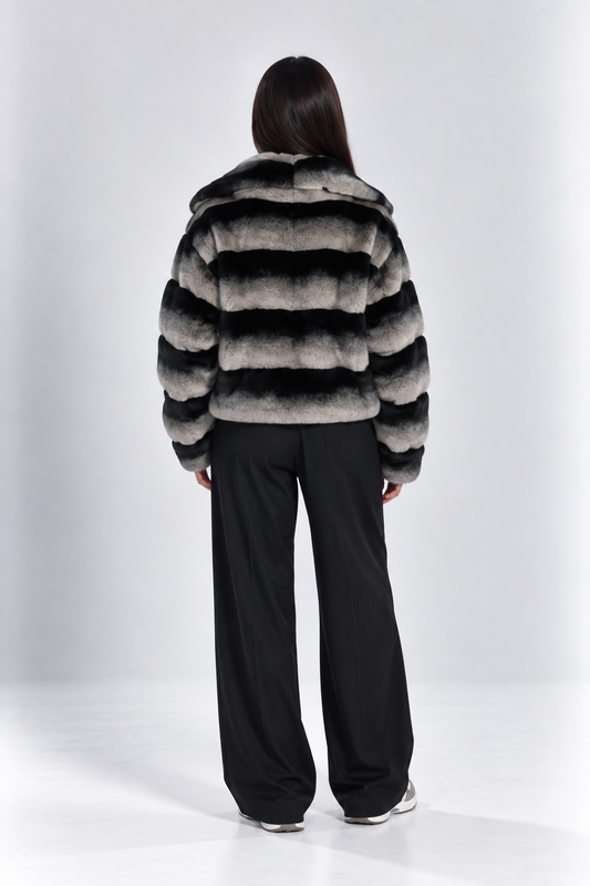Celia Noir Frost Faux Fur Jacket
