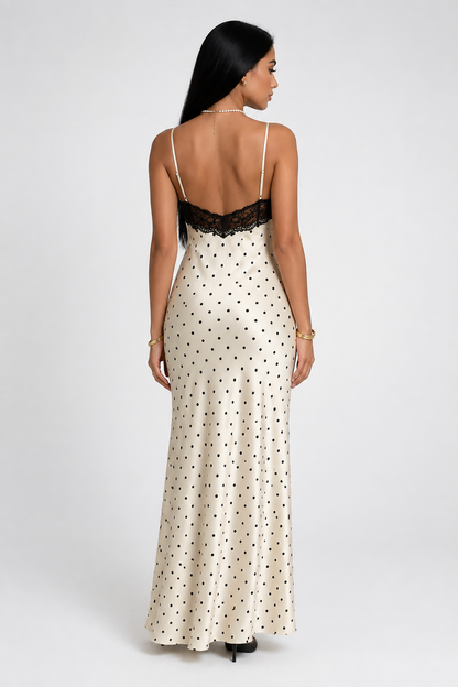 Nelia Polka Lace Maxi Dress