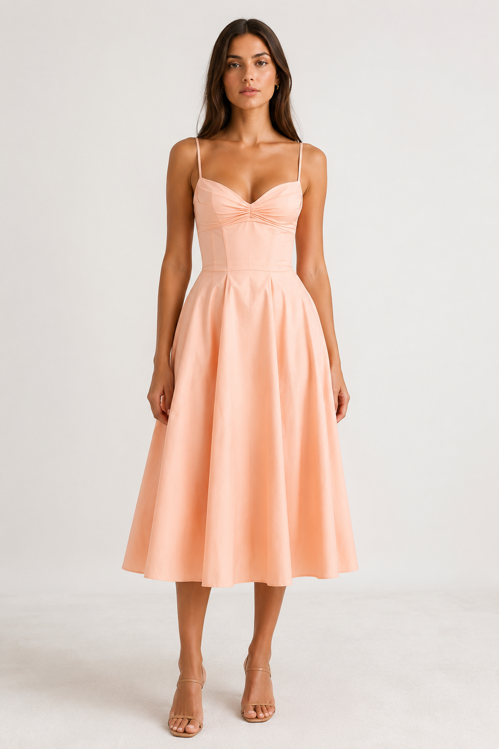 Alina Satin Midi Dress