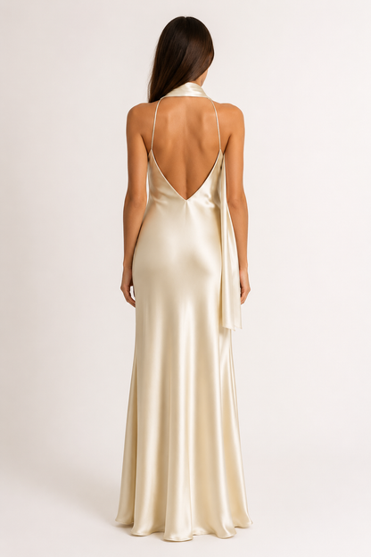 Elara Satin Scarf Dress