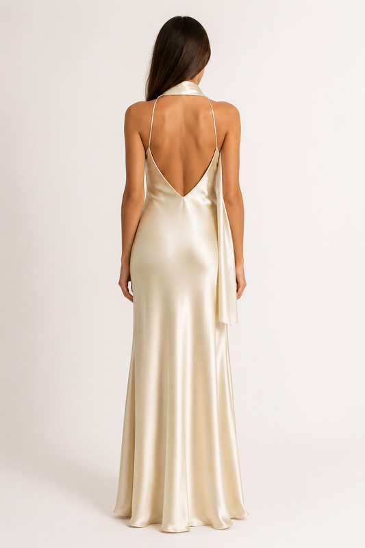 Elara Satin Scarf Dress