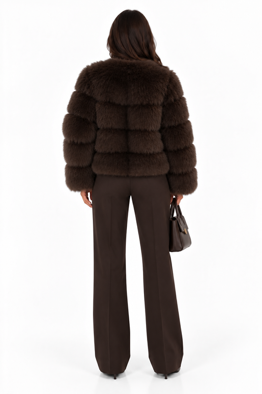 Mara Cocoa Luxe Fur Jacket