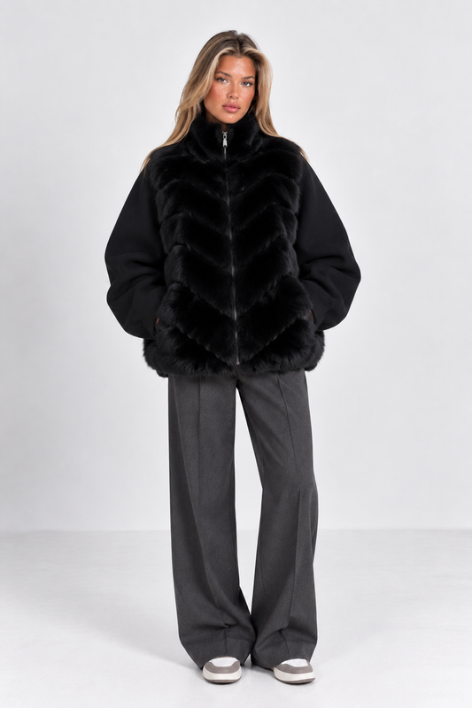 Naya Fur Bomber Jacket