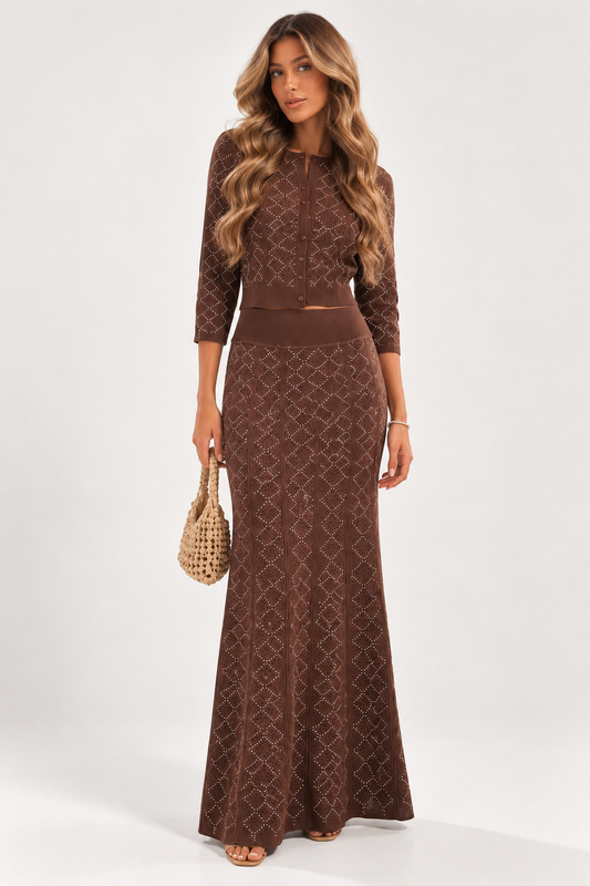 Maelle Chocolate Knit Set