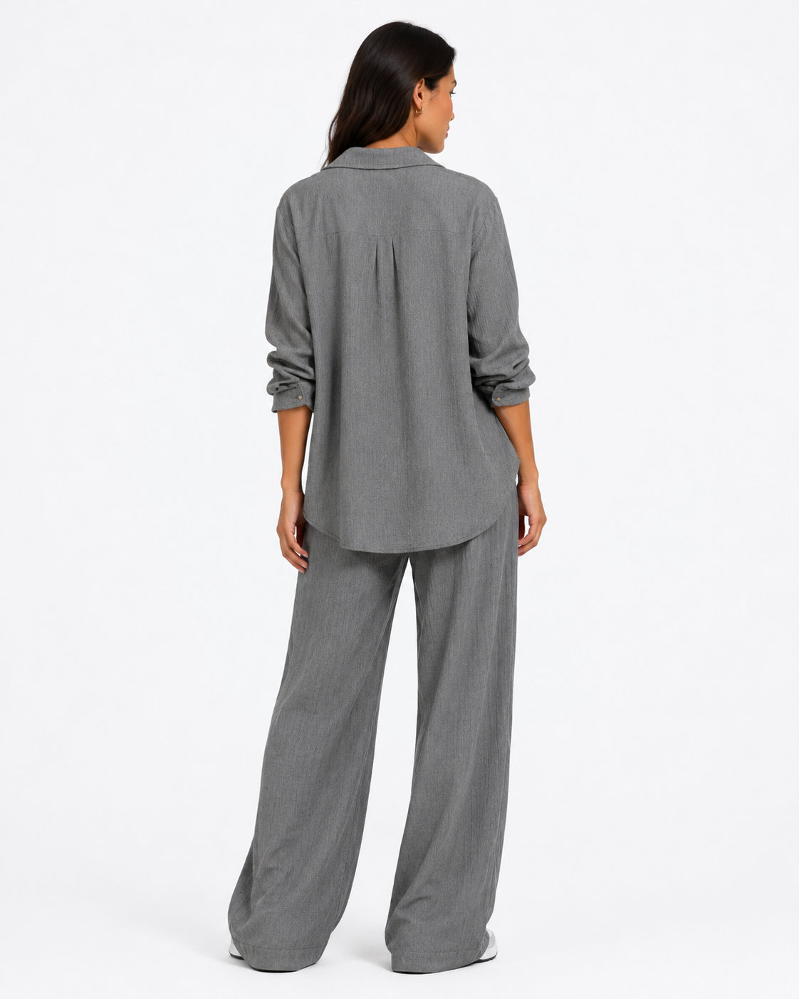 Lena Grey Relaxed Fit Pants Set
