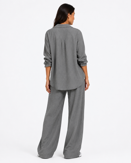 Lena Grey Relaxed Fit Pants Set