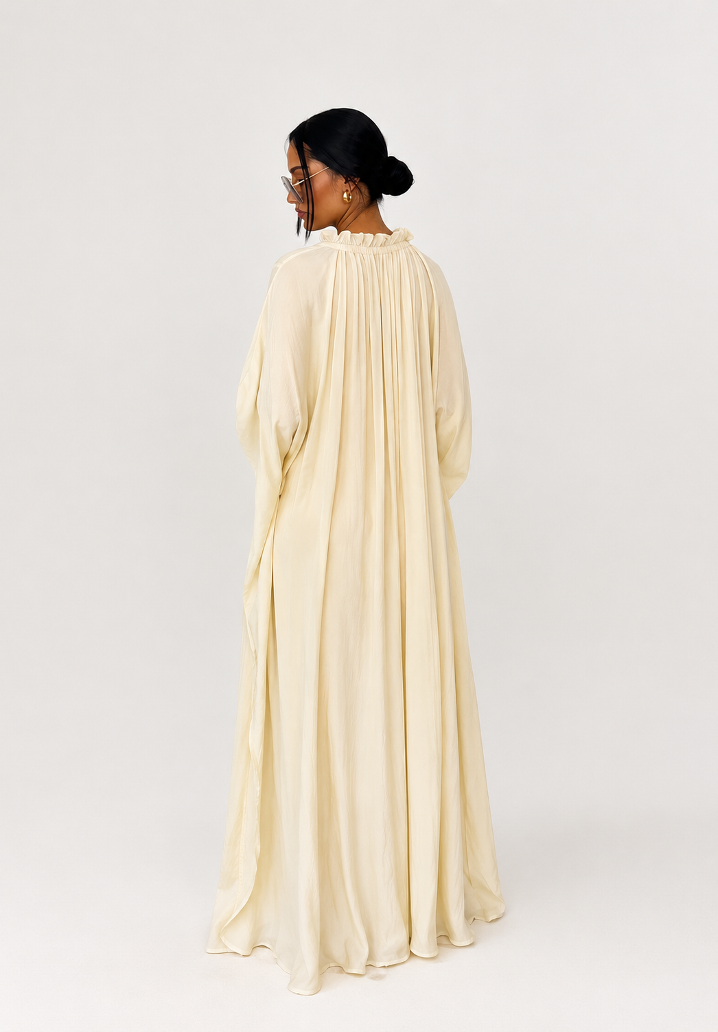 Solea Butter Yellow Flowing Kaftan Dress