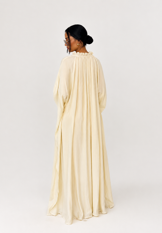 Solea Butter Yellow Flowing Kaftan Dress