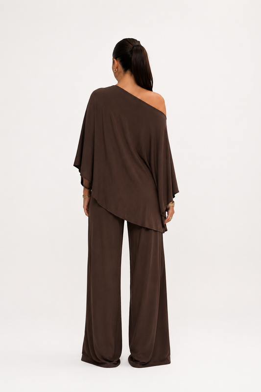 Vela Chocolate Brown Relaxed Co-Ord Set