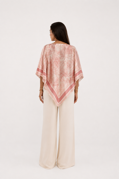 Yara Pink Paisley Poncho Top