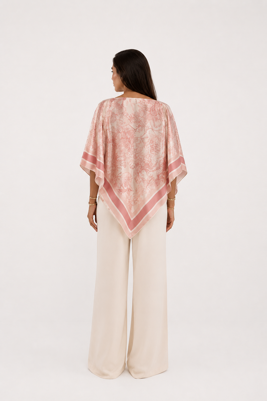 Yara Pink Paisley Poncho Top