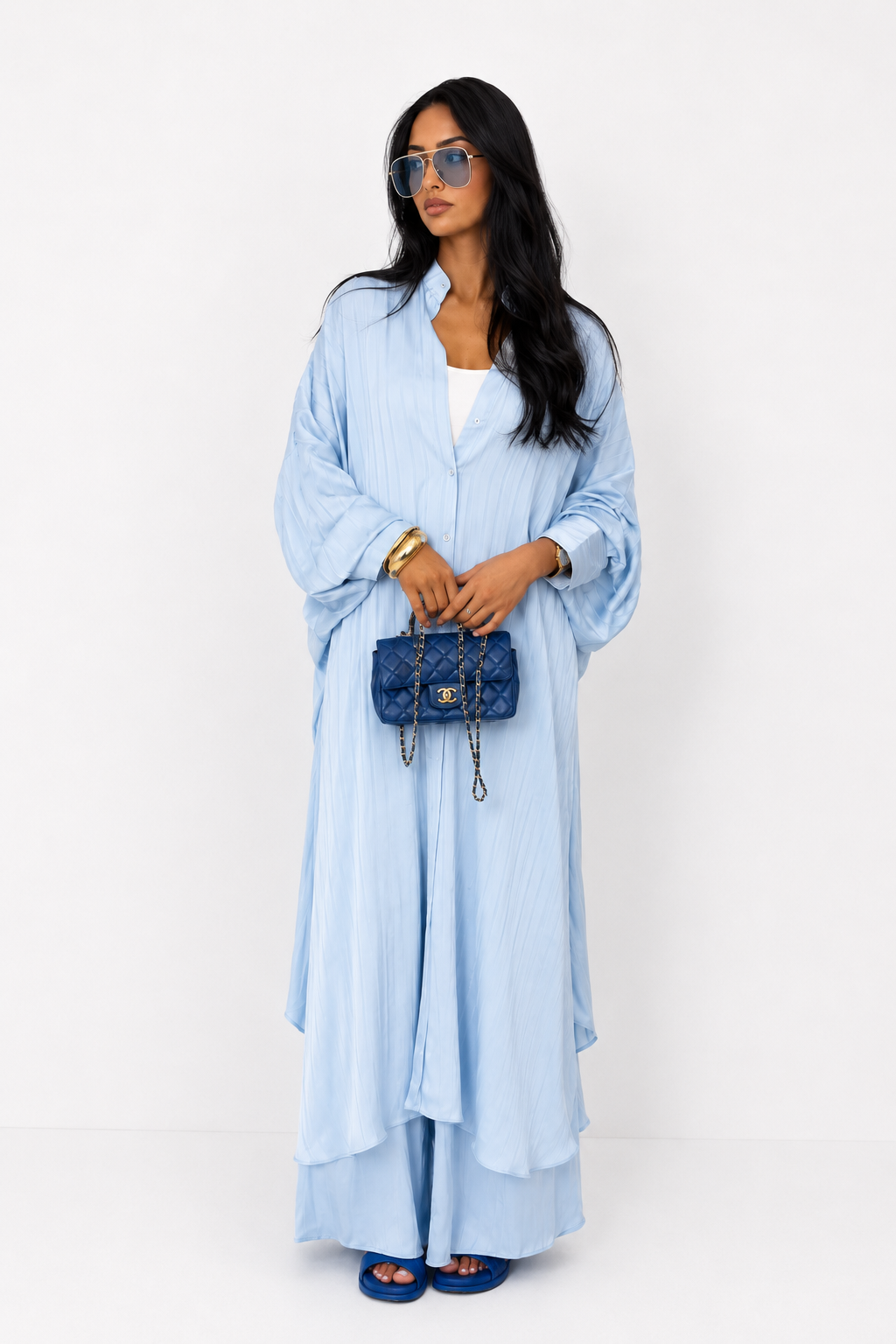 Aurea Baby Blue Oversized Two Piece Set