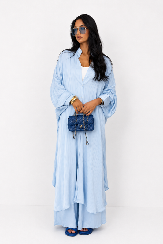 Aurea Baby Blue Oversized Two Piece Set