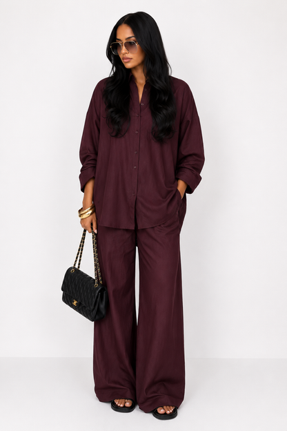 Maya Burgundy Lounge Set