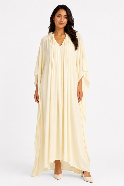 Solea Butter Yellow Flowing Kaftan Dress