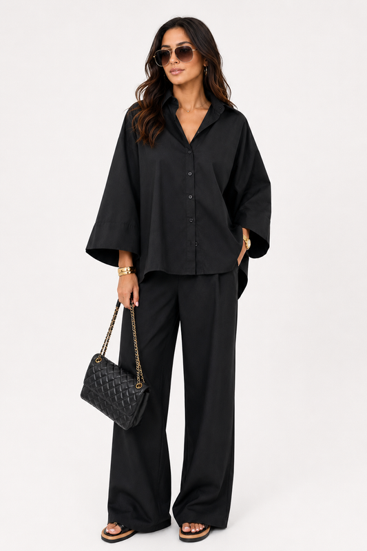 Lyra Black Two Piece Lounge Set