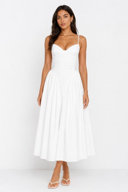 Soraya White Midi Dress