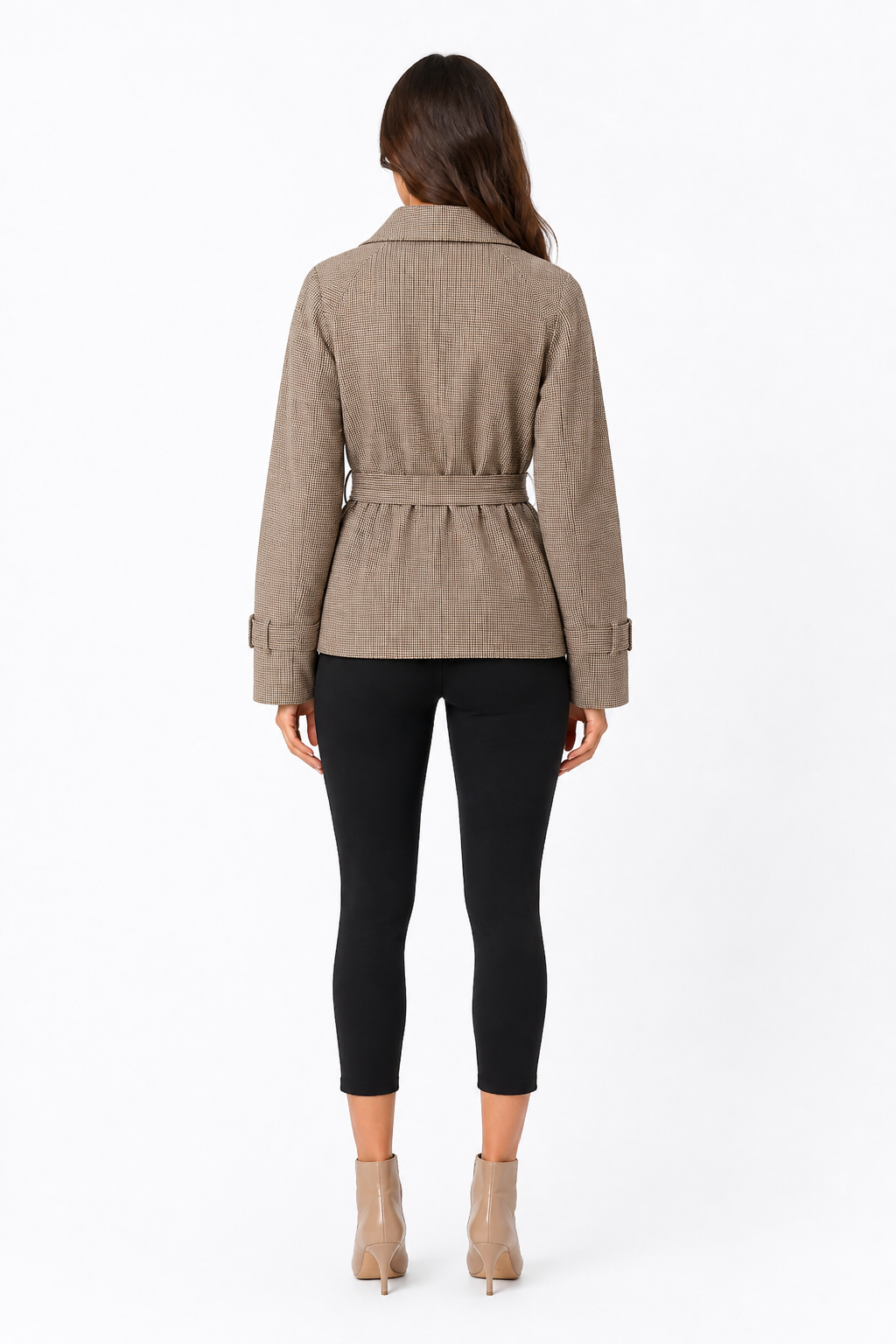 Nyla Camille Check Belted Jacket