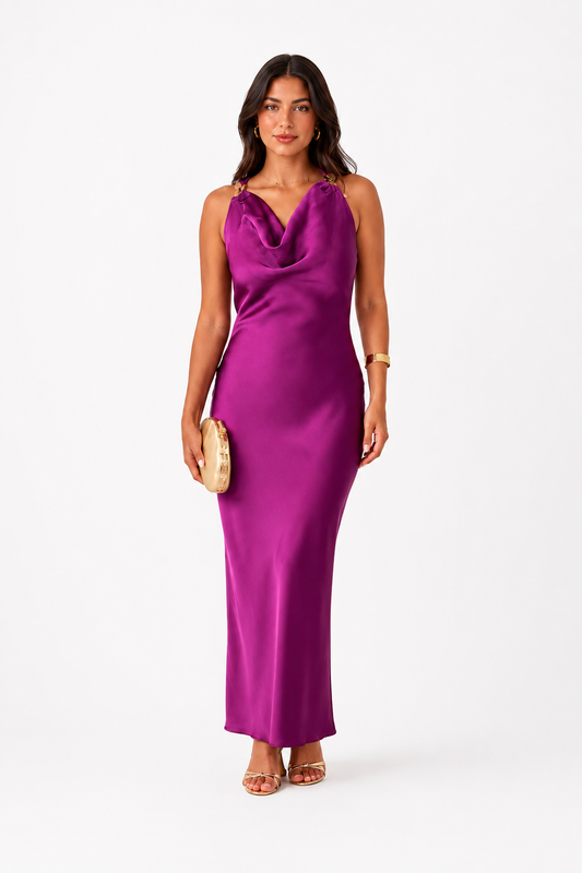 Celia Satin Maxi Dress