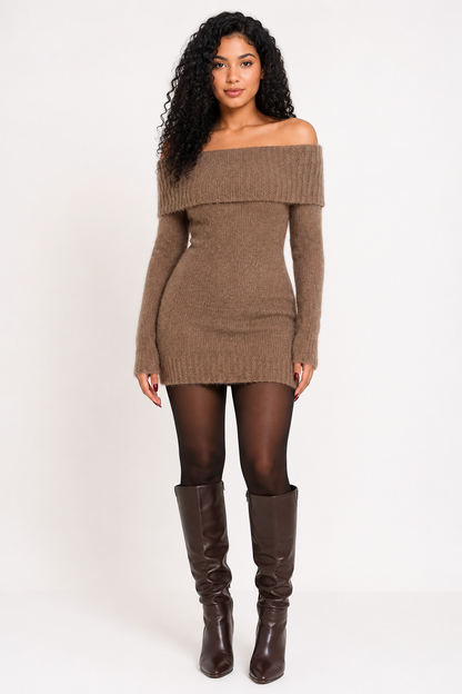 Romy Off-Shoulder Knit Dress