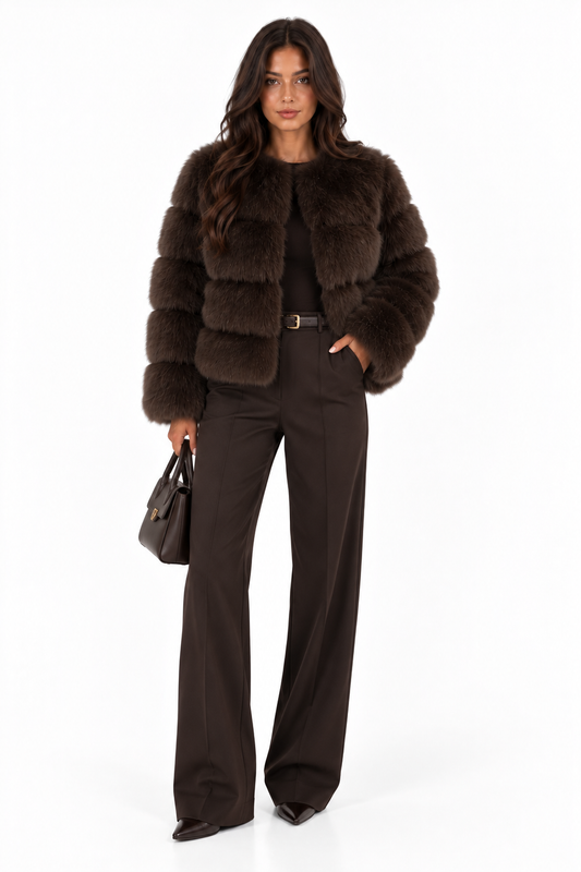Mara Cocoa Luxe Fur Jacket