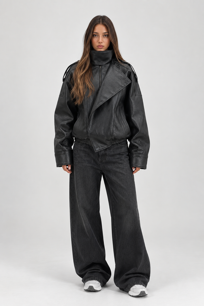 Vela Oversized Leather Jacket